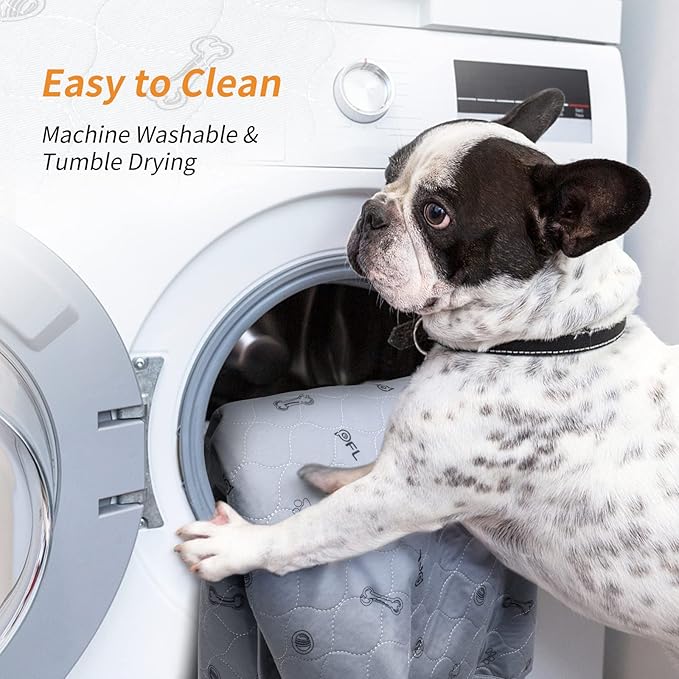Washable Pee Pads for Dogs, 4 Pack Puppy Pads Washable with Non Slip Bottom,Absorbent Reusable Whelping Pads Dog Mats for Floor Protector, Couch Cover, Crate, Puppy Training 24x36