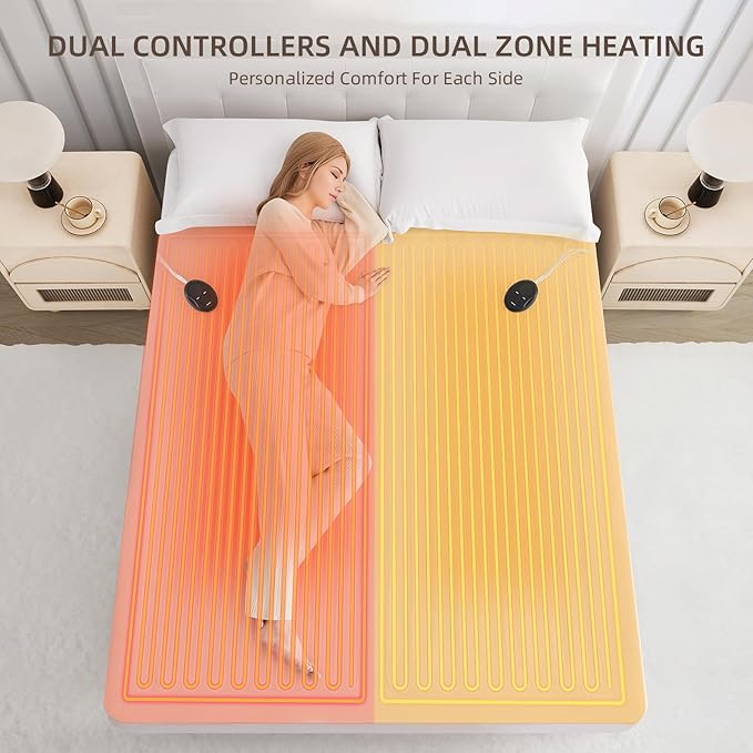 Bwarm Electric Heated Mattress Pad King Size, 78" x 80", Bed Warmer, 9 Heat Settings, 1-12 Hours Auto Off, Deep Pocket, Fast Heating, Machine Washable, Soft and Cozy