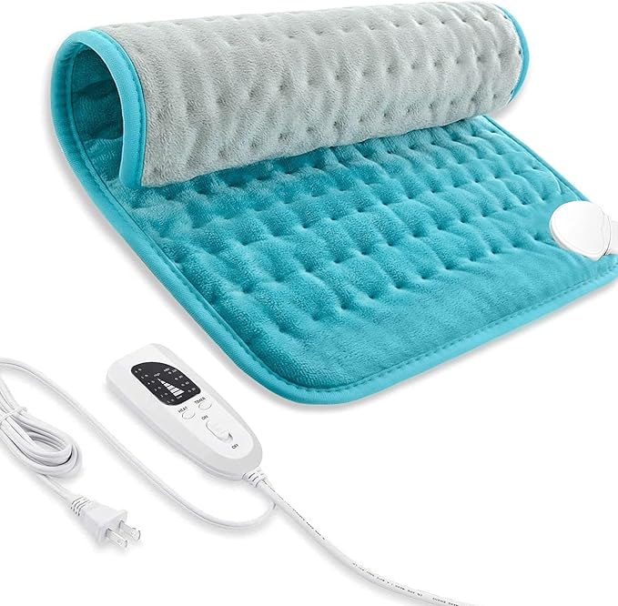 Electric Heating Pad for Back Pain Relief, Heating Pads for Cramps, Auto Shut Off, Heating pad for Neck and Shoulder, 20''x24'', Large, Blue+Gray