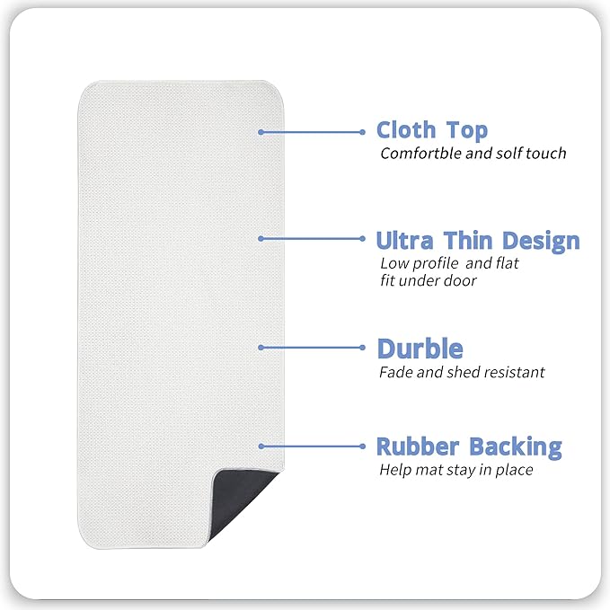 Bosap Bath Mat,Ultra Thin Bathroom Runner Rugs,Large Bath Mats for Bathroom,Quick Dry,Non-Slip,Machine Washable,Low Pile,Bath Rug,Shower Outside,Sink,Home Decor Accessories.Cream,2'x6'(24x72inch)