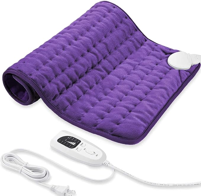 24"X20" Electric Heating pad with 6 Heat Settings, Auto Shut Off, Dry Electric Heating for Back Neck Knee Arms Legs Shoulder Heat Pads for Christmas Birthday Father's Day Mother's Day (Dark Purple)