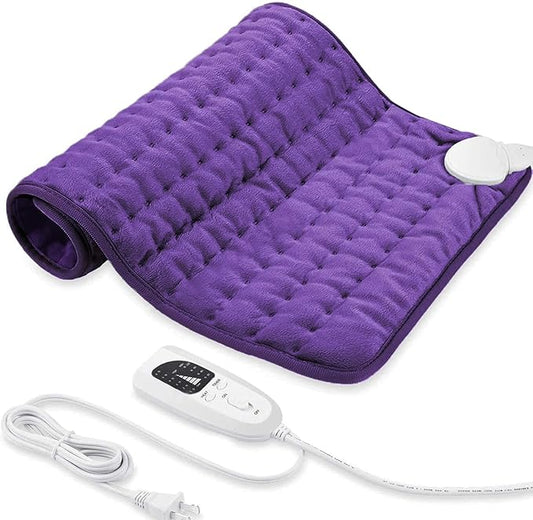 24"X20" Electric Heating pad with 6 Heat Settings, Auto Shut Off, Dry Electric Heating for Back Neck Knee Arms Legs Shoulder Heat Pads for Christmas Birthday Father's Day Mother's Day (Dark Purple)