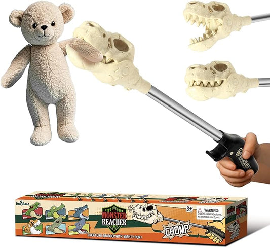 DINOBROS Dinosaur Grabber Toy - 16-Inch Interactive T-Rex Chomper, Dinosaur Fossil Claw Pickup Tool for Kids, Jurassic Dino Toy for Boys and Girls