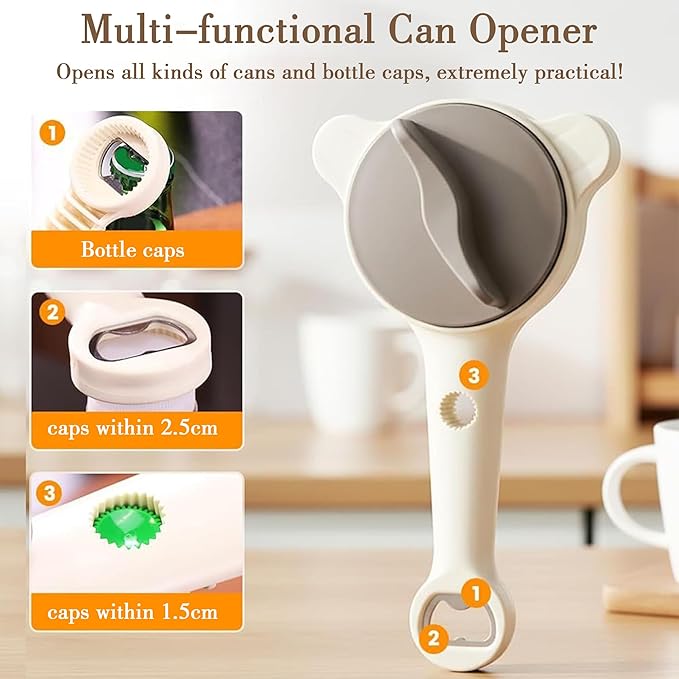 Jar Opener for Weak Hands & Seniors - Multi-Size Retractable Bottle and Jar Opener, ABS Can Opener for Jars Bottles Cans, Ergonomic Kitchen Helper for Arthritis