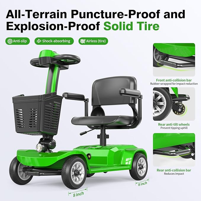 Heavy Duty Mobility Scooter for Seniors, Red,420 lbs Capacity -12.4 Miles Range 4 Wheel Electric Scooter with Seat, 20° Hill Climb, 300W Motor, Easy to Operate and Foldable