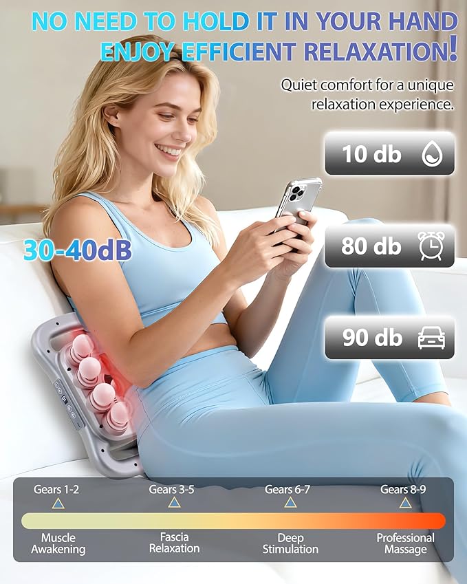 UFFAE 16-Head Massage Gun, Deep Tissue Percussion Massager with 9 Modes & 9 Intensities, 2600mAh Battery Back Bassager for Pain Relief Deep Tissue for Muscle Pain Relief in Back, Legs, Shoulders