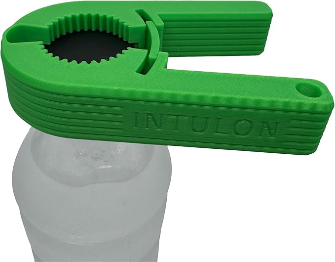 Intulon V7 Water Bottle Opener for Seniors Ergonomic Design Weak Hands Arthritis Friendly Twist Cap Remover Kitchen Gadget Handy Lightweight Utensil (Lime Green)