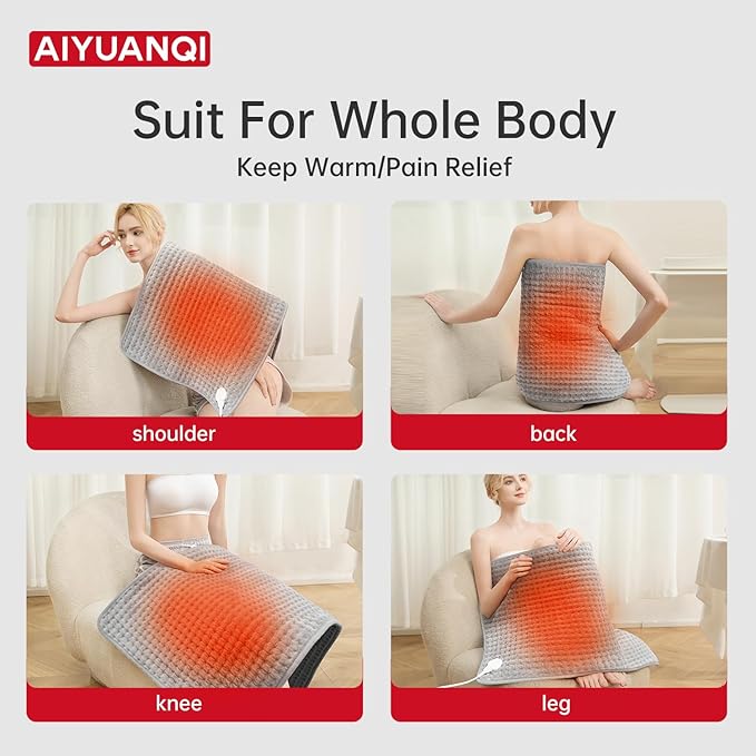 Electric Heat Pads, 40X20'' XXXL Extra Large Heating Pad for Full Body, 9 Heat 4 Timers Setting, Menstrual Cramps and Neck Shoulder Back Pain Relief, Washable, Home Spring Deals