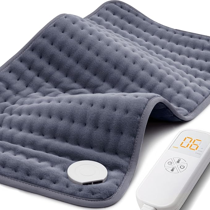 Christmas Gifts Heating Pad for Back, Neck, Shoulder Pain & Cramps Relief, Electric Heating Pad with 6 Heat Settings, Auto-Off, Moist Dry Heat Options, Gifts for Women, Men, Mom, Dad, Wife, Husband