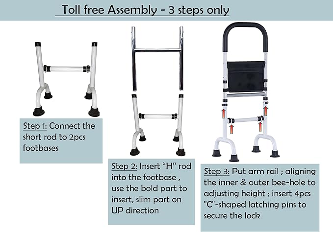 Stand Assist Aid for Elderly; Couch Stand Assist; Mobility Aids for Seniors; Toilet Assist Rails for Tight Bathroom; Knee Surgery Recovery Aids; Height Adjustable to 36''; Weight 5lbs, Bear 350lbs