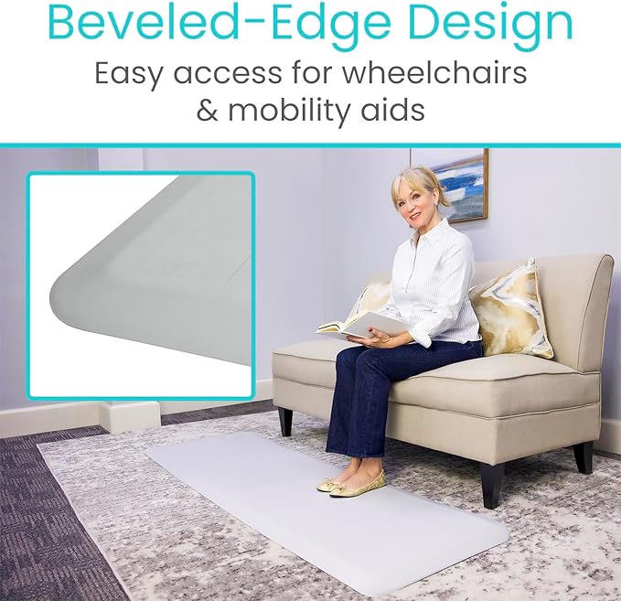 Vive Fall Mat - 72" x 24" Bedside Fall Safety Protection Mat for Elderly, Senior, Handicap - Prevention Pad Reduce Risk of Injury from Impact - Prevent Bed Falling - Anti Fatigue, Standing Non Slip