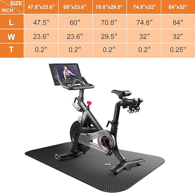 Treadmill Mat,Bike Mat,Stationary Bike Mat,Foldable Treadmill Mat for Hardwood Floors and Carpet.for Exercise Bike,Exercise Equipment Indoor Cycles,Rowing Elliptical (29.5" X 70.8")