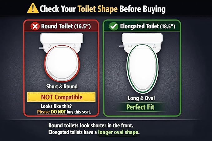 R&T 2" Toilet Seat Riser with Handles – Comfortable Raised Toilet Seat for Seniors, Fits for Elongated Toilets, Elevated Seat with Soft Grey Padded Arms for Bathroom