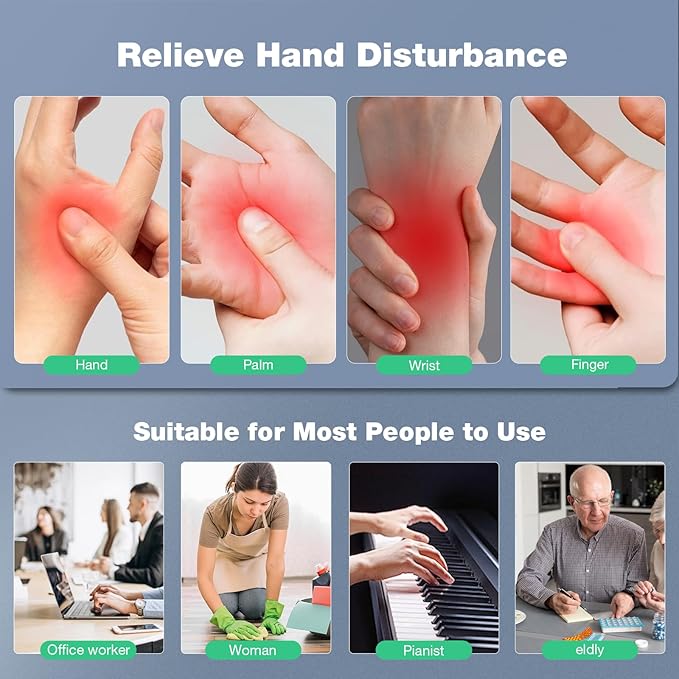 SKRFORM Hand Massager with Heat and Compression, Hand Massage for Arthritis and Carpal Tunnel Relief, 6 Modes Pressure Point Therapy, Blowing Wrist Massager, Finger & Palm Kneading, Gifts for Mom Dad