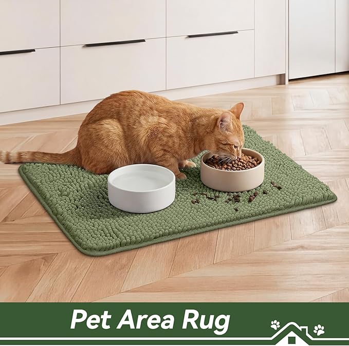 Bcoimo Super Absorbent Cat Door Mat, 24"*17" Anti Slip Mat for Muddy Paws, Pet Rugs for Dirty Paws Washable that Absorbs Moisture and Dirt, for Cat Cage and Pet Resting Carpet