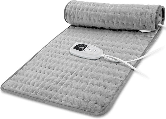 40"X20" Electric Heating pad with 6 Heat Settings, Auto Shut Off, Dry Electric Heating for Back Neck Knee Arms Legs Shoulder Heat Pads for Christmas Birthday Father's Day Mother's Day (Silver Gray)