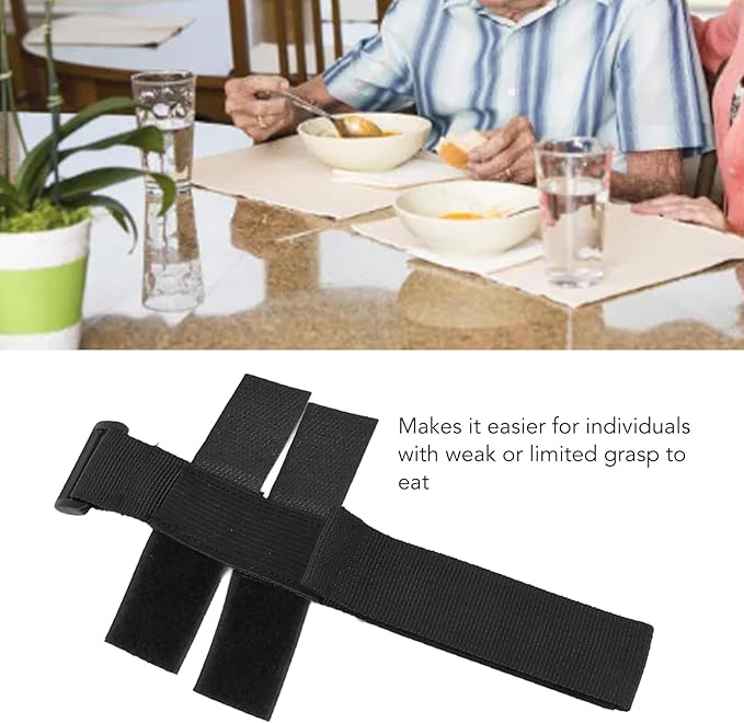 Universal Cuff, Utensil Holder for Holding Utensils, Adjustable Gripping Strap, Eating Aid for Elderly or Individuals with Weak Grip, Makes Mealtime or Other Activities Easier