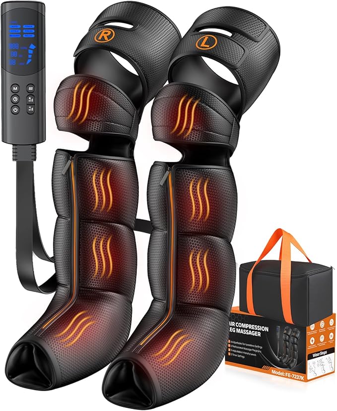 Mothers Day Gifts, Leg Massager with Heat and Compression - Foot Calf Thigh Massage for Circulation and Pain Relief, Professional Compression Boots with 6 Modes, 9 Intensity, 4 Heat