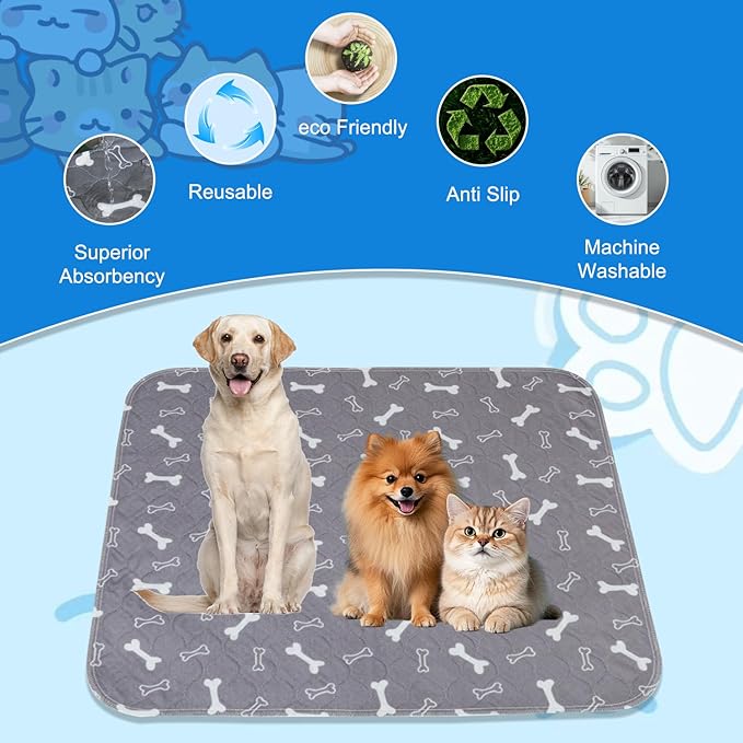 Puppy Pee Pads for Dogs,Upgraded Reusable Puppy Pads with Pheromones,Washable Pet Pads for Dogs & Cats,Durable Leak-Proof & Anti-Slip Pet Training Pads for Home & Travel (S:16" × 24")
