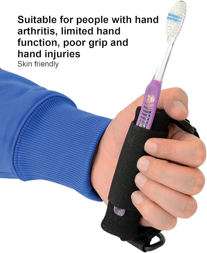Hand Strap Utensil Holder,Elastic Aid Utensil Cuff Holder Strap for Elderly,Makes Mealtime or Other Activities Easier