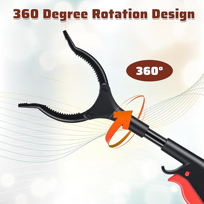Gjinxi Pickup Sticks Reacher Tool 2 Pack 11" Telescoping Grabber with 360 Rotating Jaw & Hook, Anti-Slip Reachers and Grabbers for Seniors, Trash Picking, Surgery Recovery, Claw Grabber Pickup Tool