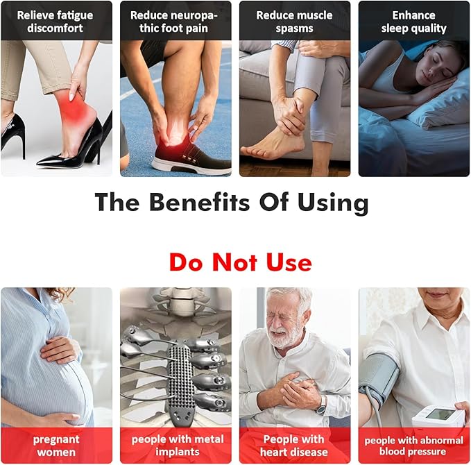 EMS Foot Massager for Neuropathy : FSA Eligible Electric Foot Massager for Circulation and Pain Relief,Hsa Plantar Fasciitis,25 Modes 99 Intensities,4 TENS Unit Muscle Stimulator Pads,Gifts for Mom