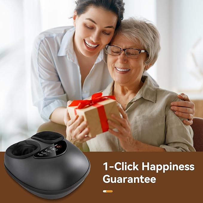 Shiatsu Foot Massager Machine - Toasty Toes Heaven! Heat Surge Technology for Couch Potatoes & Workaholics, Deep Kneading Therapy, Ergonomic Contoured Design