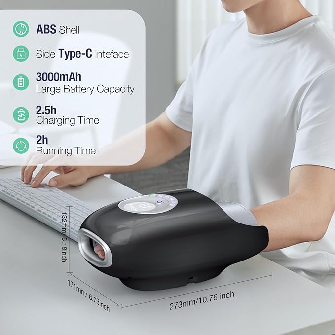 SKRFORM Hand Massager with Heat and Compression, Hand Massage for Arthritis and Carpal Tunnel Relief, 6 Modes Pressure Point Therapy, Blowing Wrist Massager, Finger & Palm Kneading, Gifts for Mom Dad