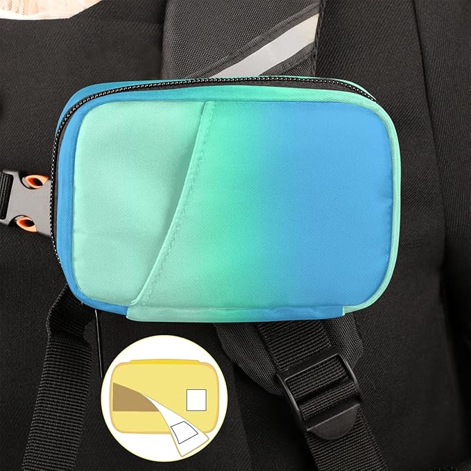 Weekly Travel Pill Organizer Case for Purse with Removable 7 Day Box Portable Compact Size Pill Box Fashionable Pill Container for Medicine Vitamin Supplement Teal Blue