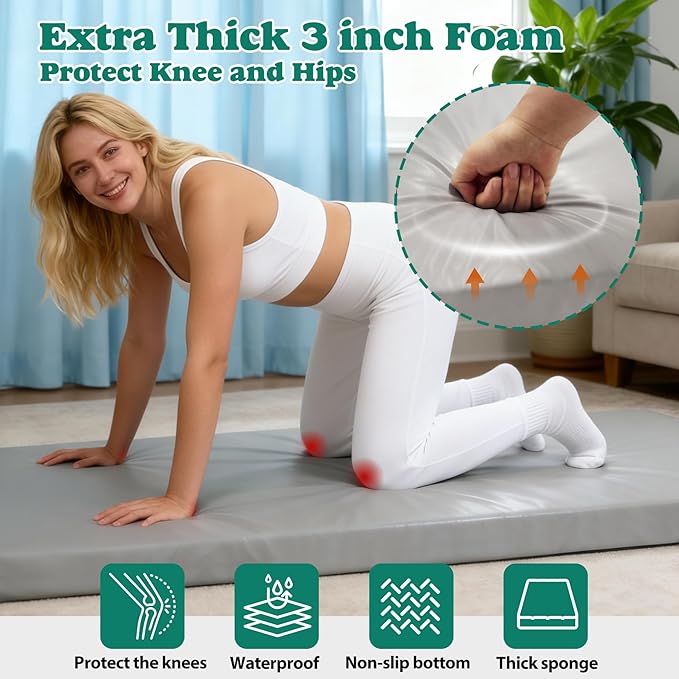 3 Inch Thick Yoga Mat 72 * 32 * 3 inch Extra Thick Exercise Mats Non-Slip Workout Mat for Pilates, Fitness, Gym, Stretching