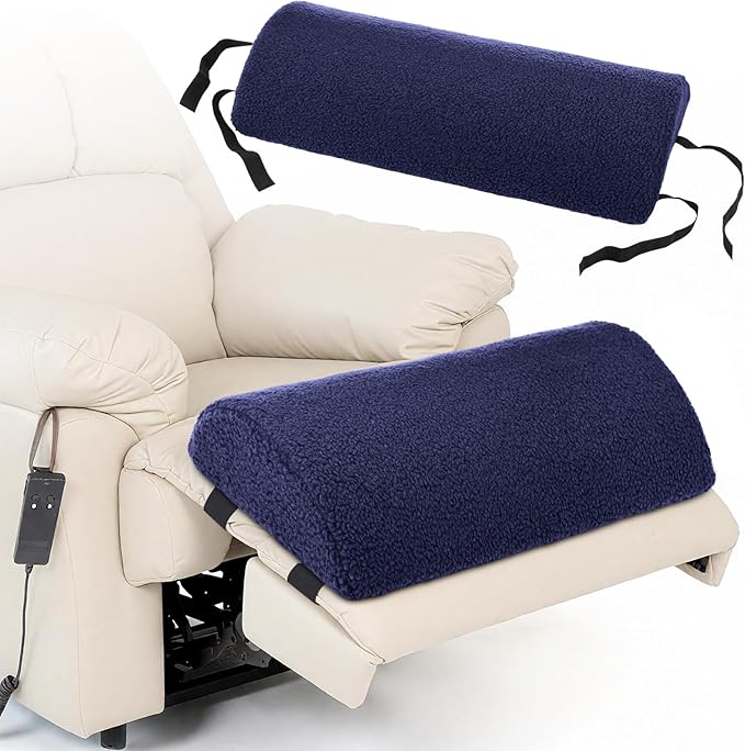 Queekay Recliner Leg Rest Cushion Large Half Moon Bolster Pillow 22.8 x 9.84 x 4 Inch Lumbar Support Pillow Bed Sleeping Semi Roll for Legs, Knees, Lower Back, Ankle and Foot Washable Cover(Navy Blue)
