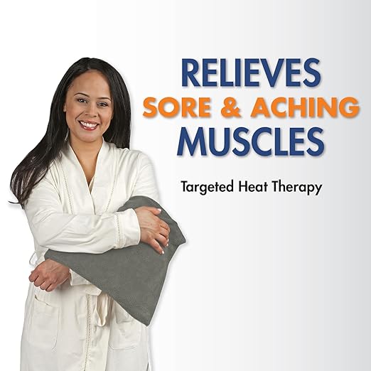 TheraCare Deluxe Heating Pad | Moist & Dry Heat | Four-Heat Settings | Sore Muscles | Soothing Warm Relief | Personal Size 12” x 15” | Safe, Automatic Shut Off