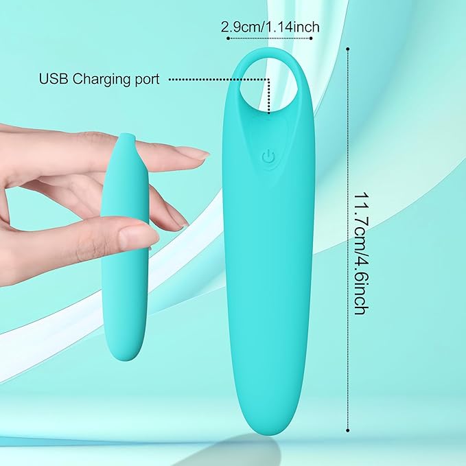 Portable Handheld Electric Back Massager - Mini Waterproof&Rechargeable Handheld Deep Tissue Neck (Light Blue)