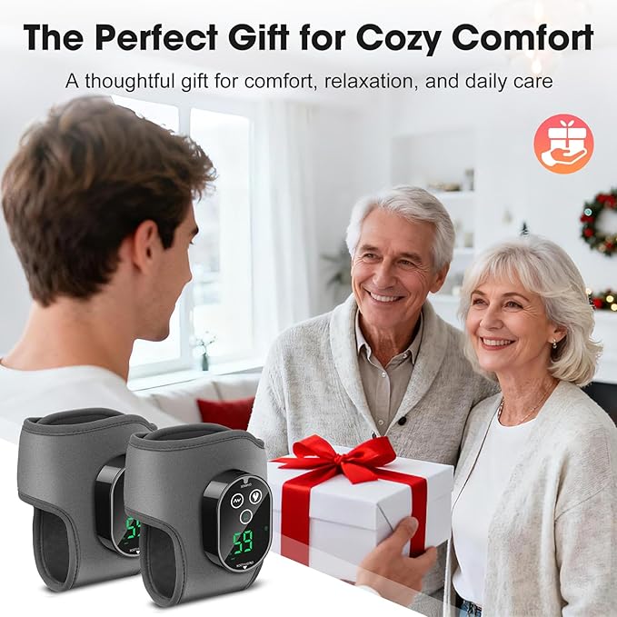 2-Pack Cordless Foot Massager for Neuropathy, Ankle Massager for Pain Relief, Ankle Heating Pad with Massage, 4 Heat Levels, 3 Massage, Foot Massager, Gray, HSA Eligible FSA