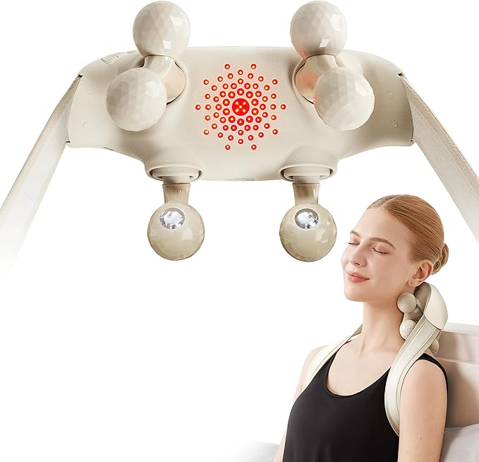 SKG H7 Ultra FSA Eligible Cordless Neck Massager for Pain Relief Deep Tissue, Shiatsu Shoulder Massager with Heat, Massage Tools for Trapezius, Lymphatic Drainage, Relaxation Therapy, HSA Items
