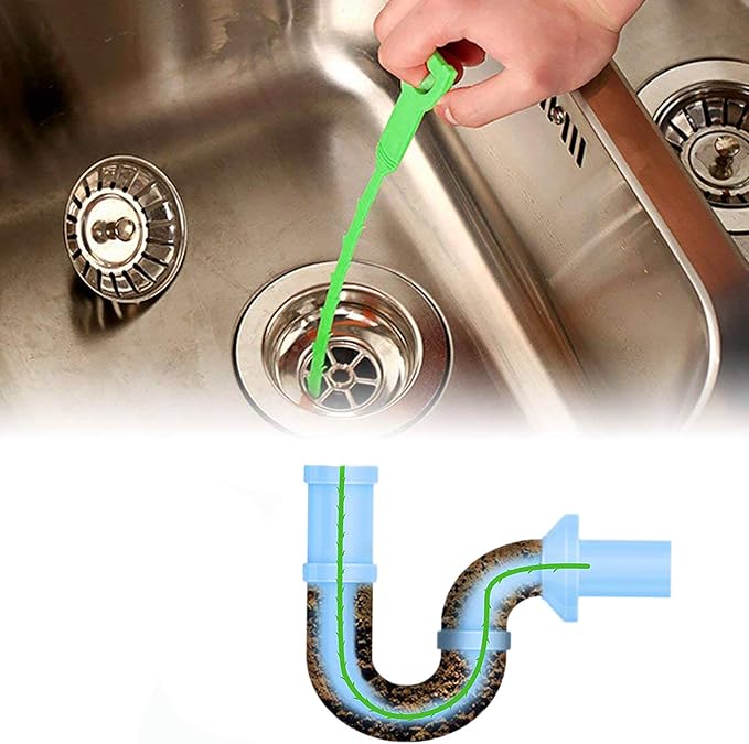Drain Clog Remover - Gutter Cleaning Tools Drain Cleaner for Toilet Sewer Shower Kitchen Bathroom Tub Clogged Drains Opener Cleaning Tool, Flexible Grabber Claw Pick Up Reacher (7-in-1)