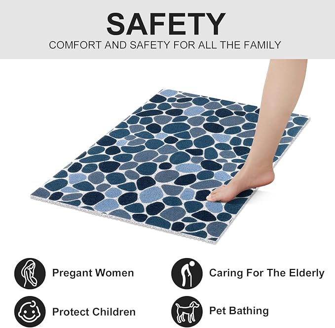 Extra Large Shower Mat: 24 X 36 Inch Stylish Shower Mats for Inside Shower - Soft PVC Loofah Trimmable Non Slip Shower Mat for Elderly, Quick Drying