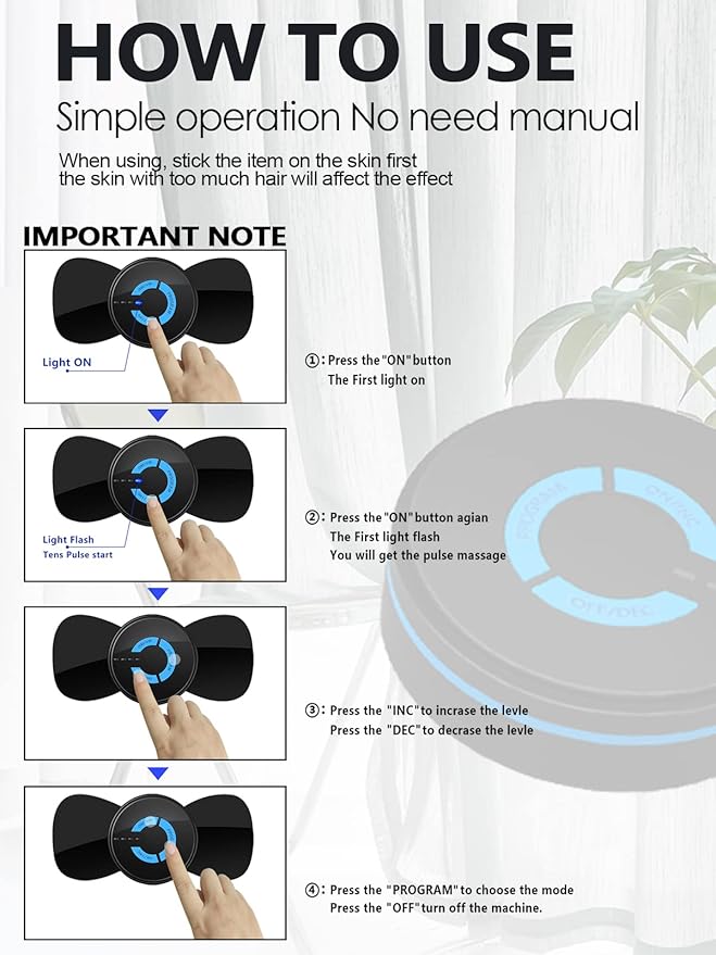 Tens Black Unit with 2 Pads,EMS Microcurrent Mini Massager Machine,Low Frequency Multi Function Physiotherapy Instrument Muscle Stimulator,Full Body Pain Relief Therapy Device