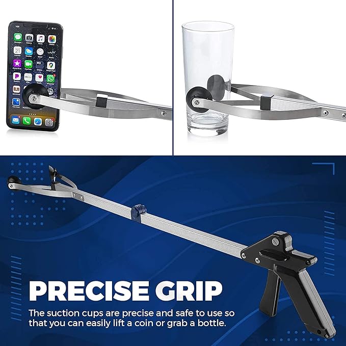 Reacher Grabber Tool - (2-Pack) - Gripping Device - Lightweight Durable Folding Claw Extends Arm Reach to 32 Inches Ideal Indoor and Outdoor Reaching Mobility Aid and Trash Grabber Picker Upper Tool