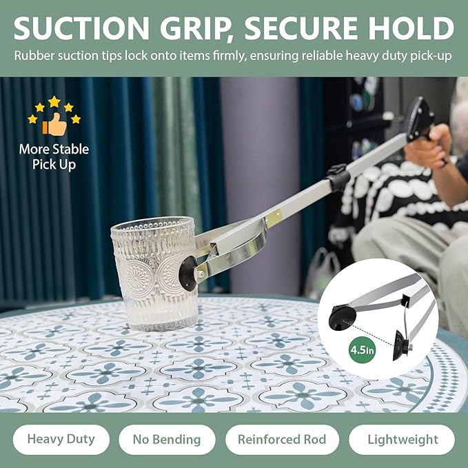 32" Grabber Reacher Tool, 2-Pack Foldable Reacher Grabber with Suction Cup Grip, Heavy Duty Pick Up Tool Grabbers for Seniors, Trash Picker Upper Grabber for Indoor & Outdoor Use