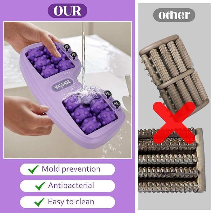 Foot Massage Roller, Plantar Fasciitis Relief with Cat Claw Acupressure Design, Portable Compact Reflexology Tool for Gym/Travel, ABS Plastic Deep Tissue Therapy&Instant Muscle Relaxation