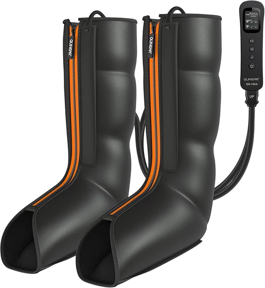 QUINEAR Leg Compression Massager, Calf Massager for Circulation and Pain Relief with 3 Modes and 3 Intensities,Compression Boots for Leg (no Heat)