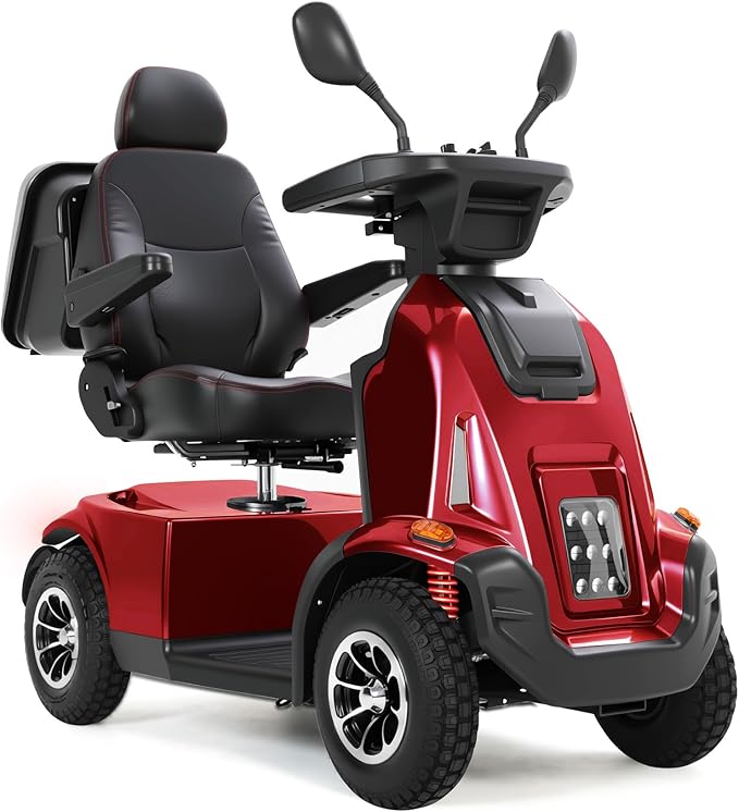 Ecomobi All-Terrain Heavy Duty Mobility Scooter for Seniors & Adults, 1000W Powerful Motor, 550 lbs Weight Capacity, 32 Mile Extended Range, 9 MPH, 13” Pneumatic Tires, Full Suspension, FDA Cleared