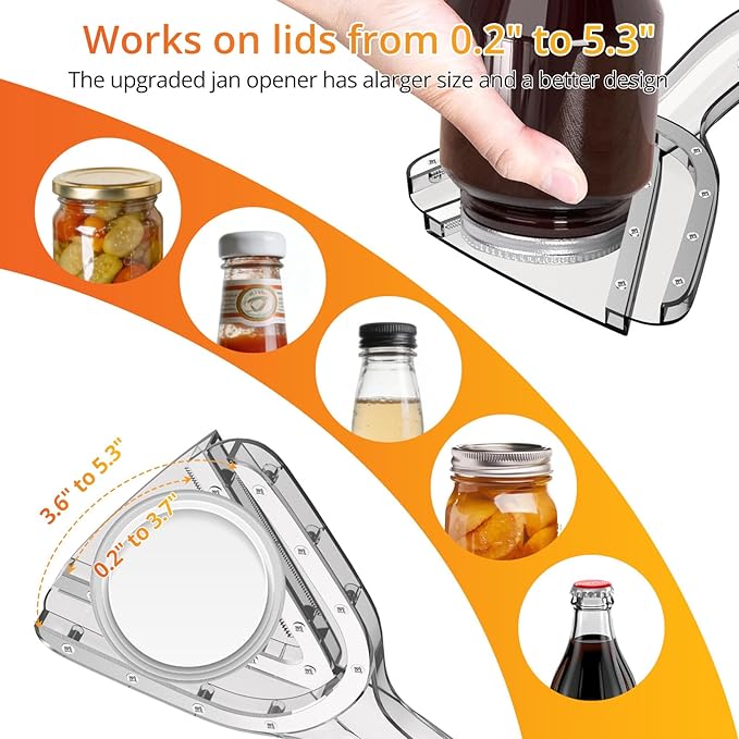 NileHome Jar Opener for Weak Hands, Seniors with Arthritis, Bottle Opener Jar Lid Opener for Arthritic Hands Multifunctional Can Openers for Seniors Get Lids off Easily & Grey