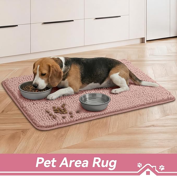 Bcoimo Super Absorbent Dog Door Mat, 36"*24" Anti Slip Mat for Muddy Paws, Pet Rugs for Dirty Paws Washable that Absorbs Moisture and Dirt, for Dog Cage and Pet Resting Carpet
