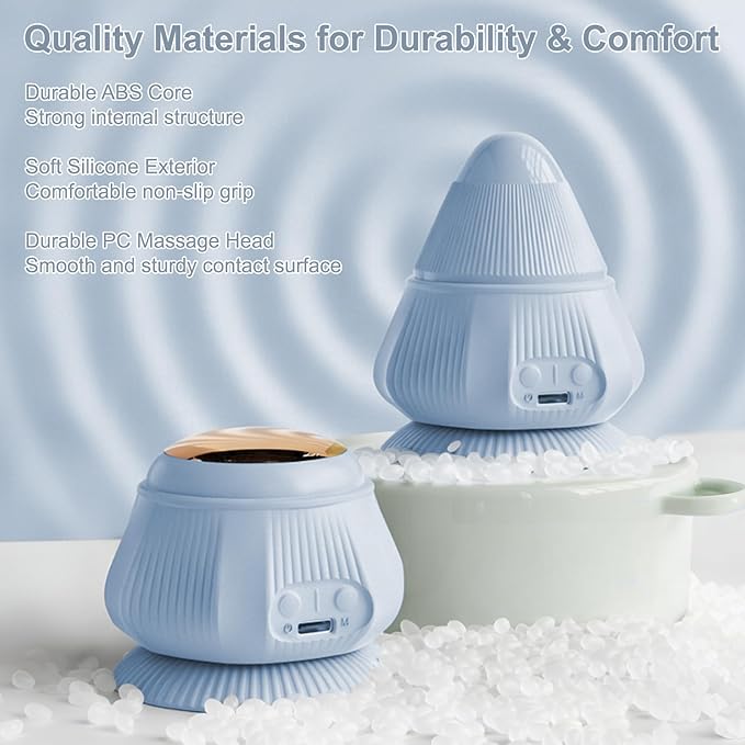 Hands-Free Body Massager with Heat and Vibration, Portable Mini Muscle Massager with Strong Suction Base, Trigger Point & Massage Ball-Style Design for Back, Shoulders, Arms, and Legs