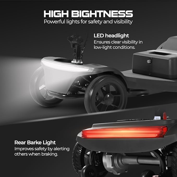 Mobility Scooter for Seniors and Adults M2 Black,15 Miles Long Range Foldable Electric Scooter, 260W Motor Power, 330 LBS Heavy Duty Capacity, Portable and Lightweight for Travel