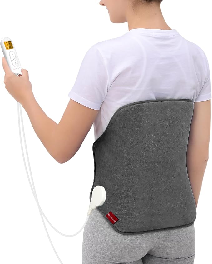 Heating Pad for Back, Comfytemp Mothers Day Gifts for Women Men Dad Mom, Large Electric Lower Back Heating Pad, FSA Eligible HSA Heat Pads for Period Lumbar Abdomen, XL Heated Belt — 11 Auto-Off, Grey