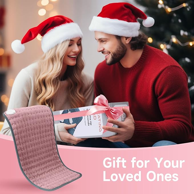 Heating Pad for Period Cramps, Heating Pads for Back Pain Relief, Heat Pad with 4 Timer & 6 Heat Temperature & Auto Shut Off, 12" x 24" Heating Pad for Women Mom Birthday Christmas Gift