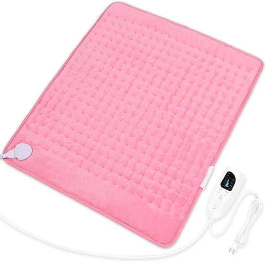Deepsoon Heating Pad,Electric Heating Pads for Back,Neck,Moist Heating Pad for Abdomen Shoulder Knee Legs,Dry/Moist Heat&Auto Shut Off,Mother's Day Birthday for Men and Women,BabyPink,24x20 Inch